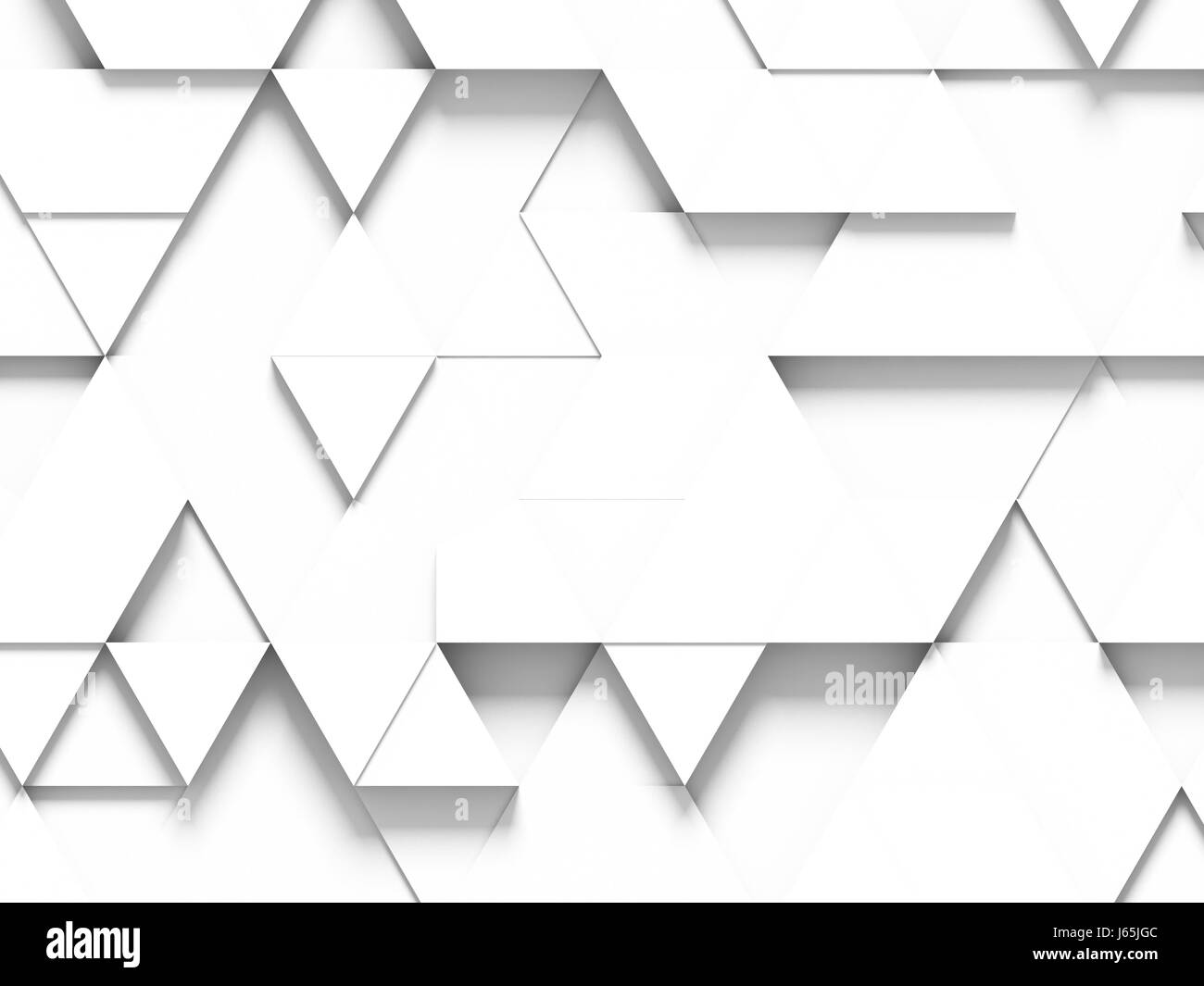 Triangles équilatéraux - résumé fond blanc avec l'ombre - le rendu 3D Banque D'Images