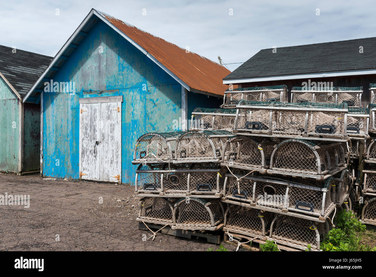 Cabanes de pêche au port, Kensington, Prince Edward Island, Canada Banque D'Images