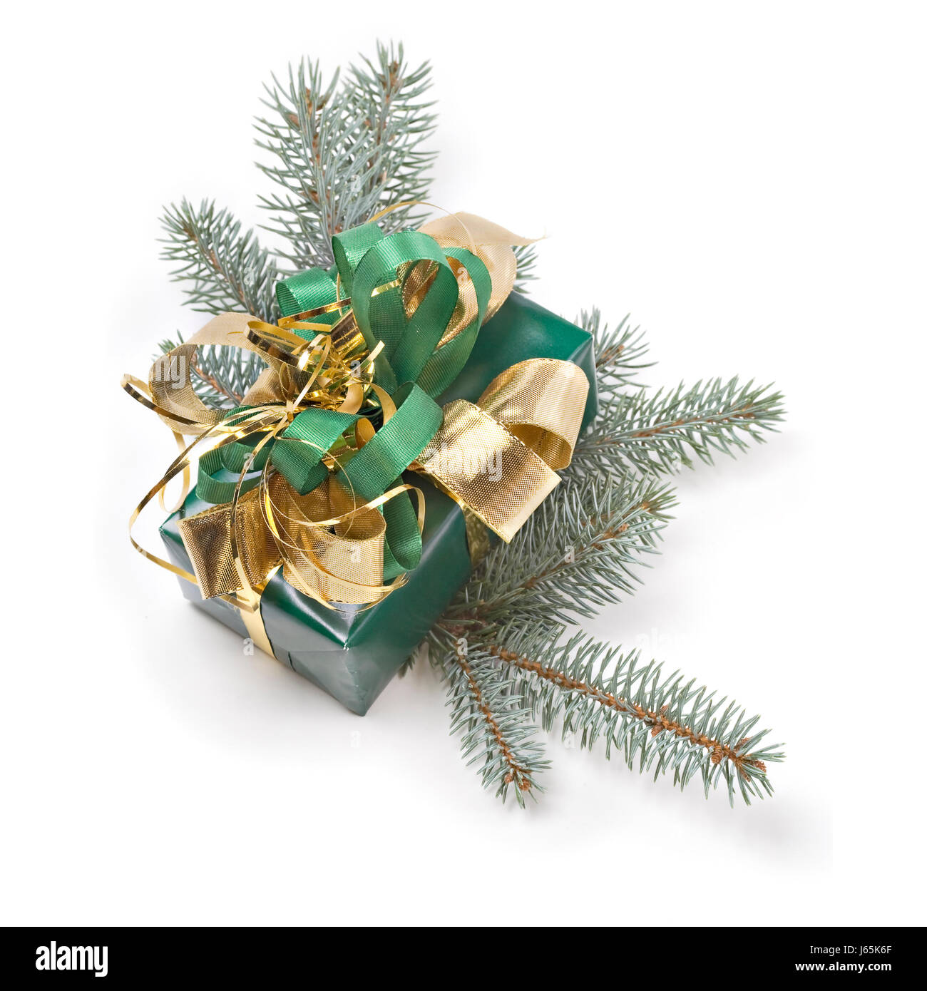 Colis Cadeau de la direction générale carton sapin vert paquet paquet européen vierge Banque D'Images