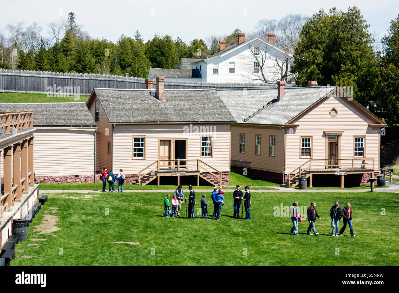 Mackinac Island Michigan, parc national historique Mackinaw, détroit du lac Huron, fort Mackinac, bâtiment historique, préservation, quartier général du poste, 19th Banque D'Images