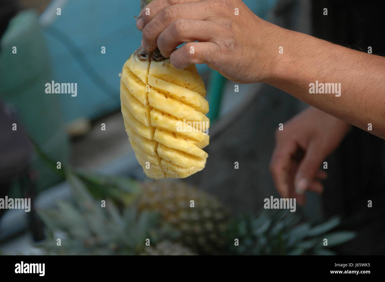 Aliment alimentaire Vitamines Vitamines vente d'ananas tropical fruits offrent des aliments Banque D'Images