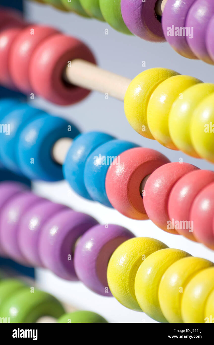 Mathématiques math abacus règle à calculer calculer payer calcul bleu Banque D'Images