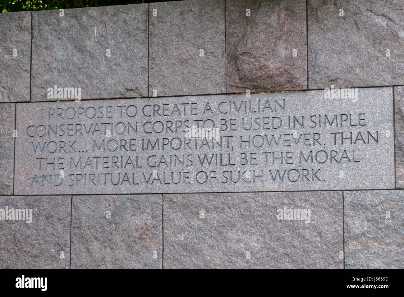 Conservation Corps citer, RAD Memorial, Washington, DC Banque D'Images