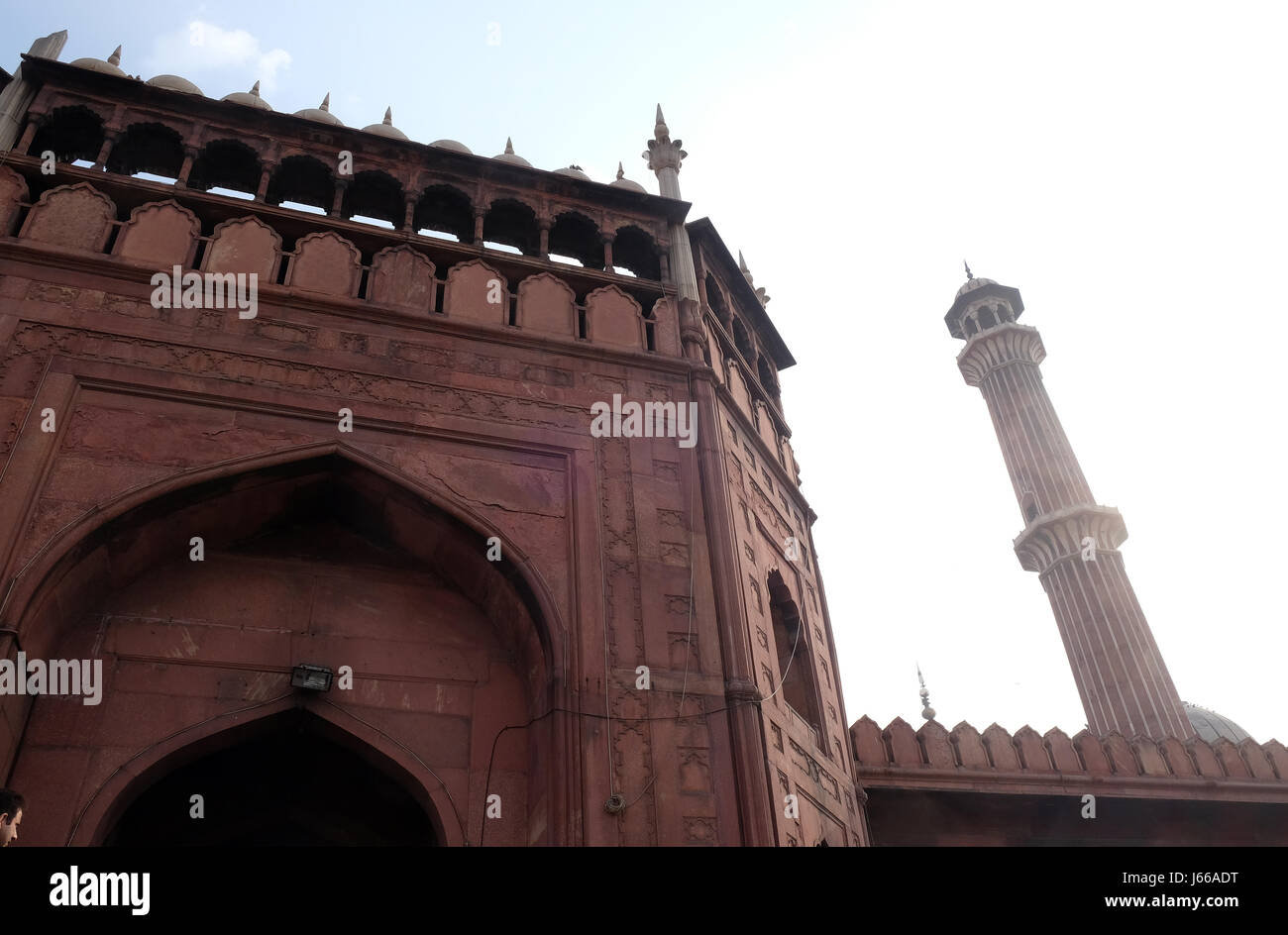 L'architecture spectaculaire de la grande mosquée de vendredi (Jama Masjid), Février 13, 2016, Delhi, Inde. Banque D'Images
