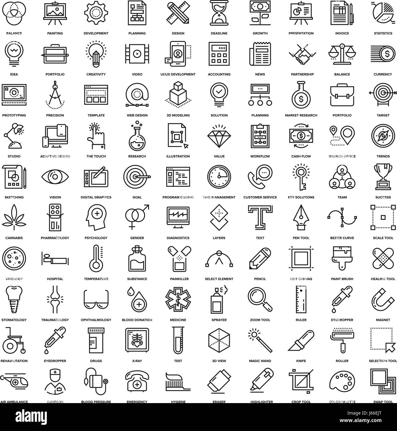 Ligne Web Icons Illustration de Vecteur