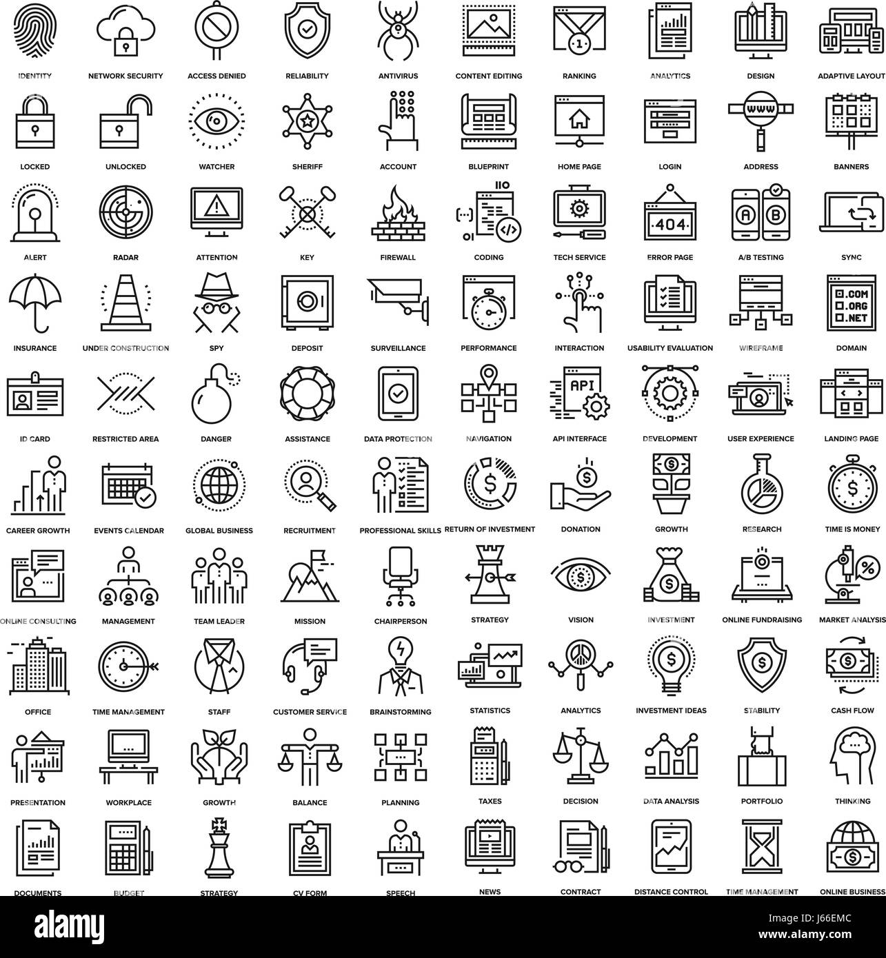 Ligne Web Icons Illustration de Vecteur