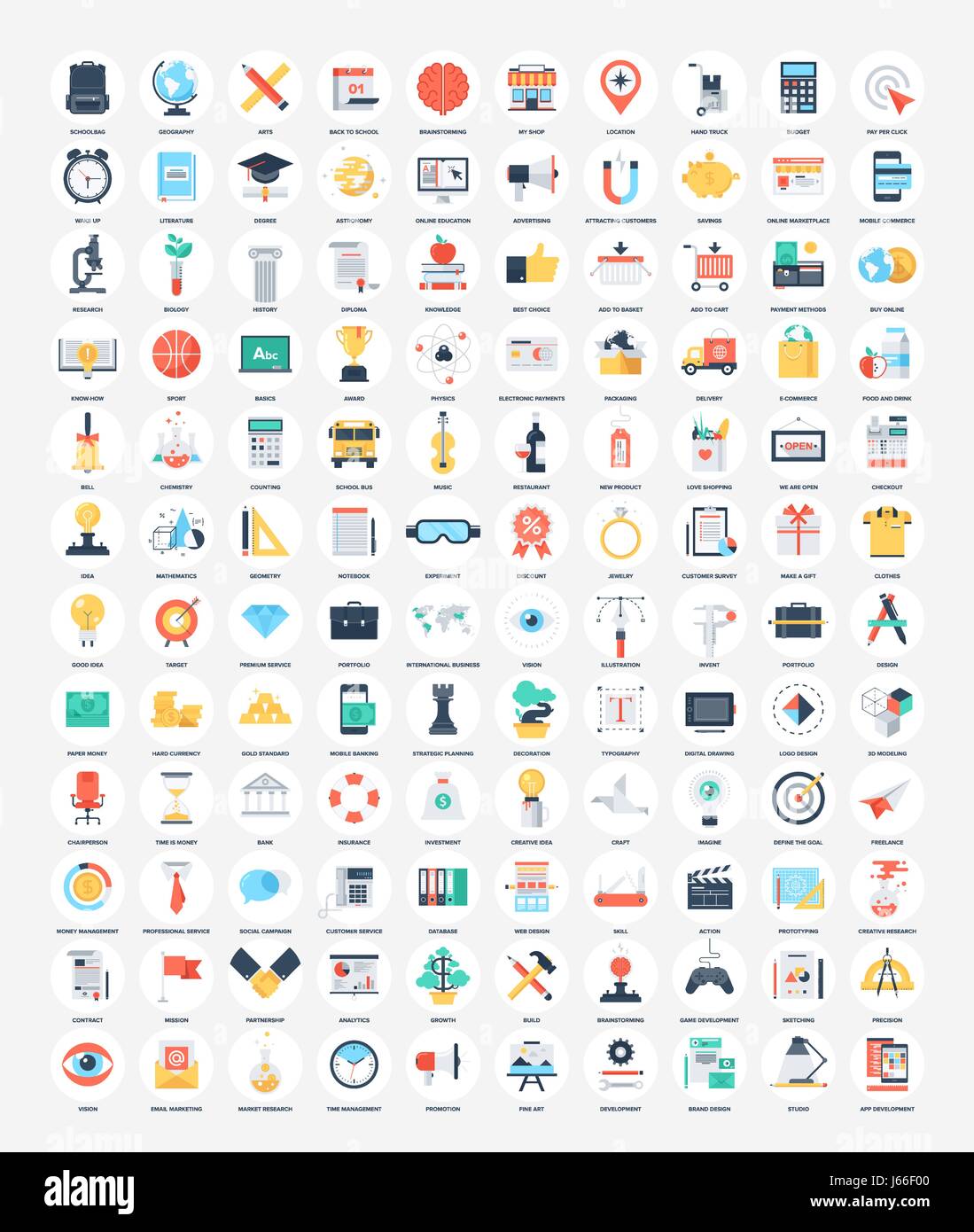 Icônes Web plat Illustration de Vecteur