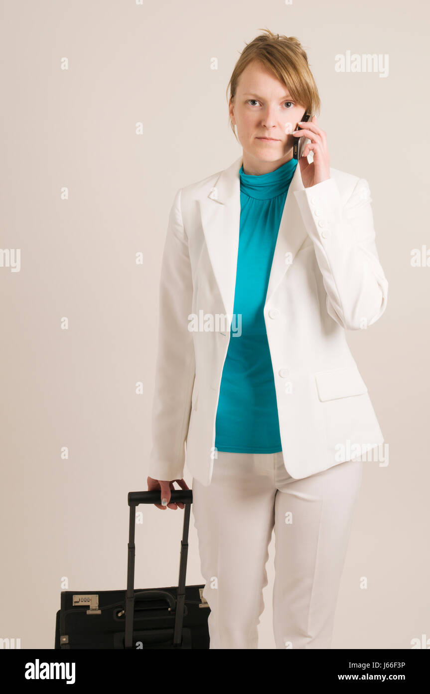 Business Woman in white Banque D'Images