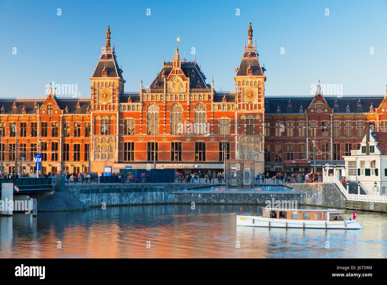 La gare centrale, Amsterdam, Pays-Bas Banque D'Images