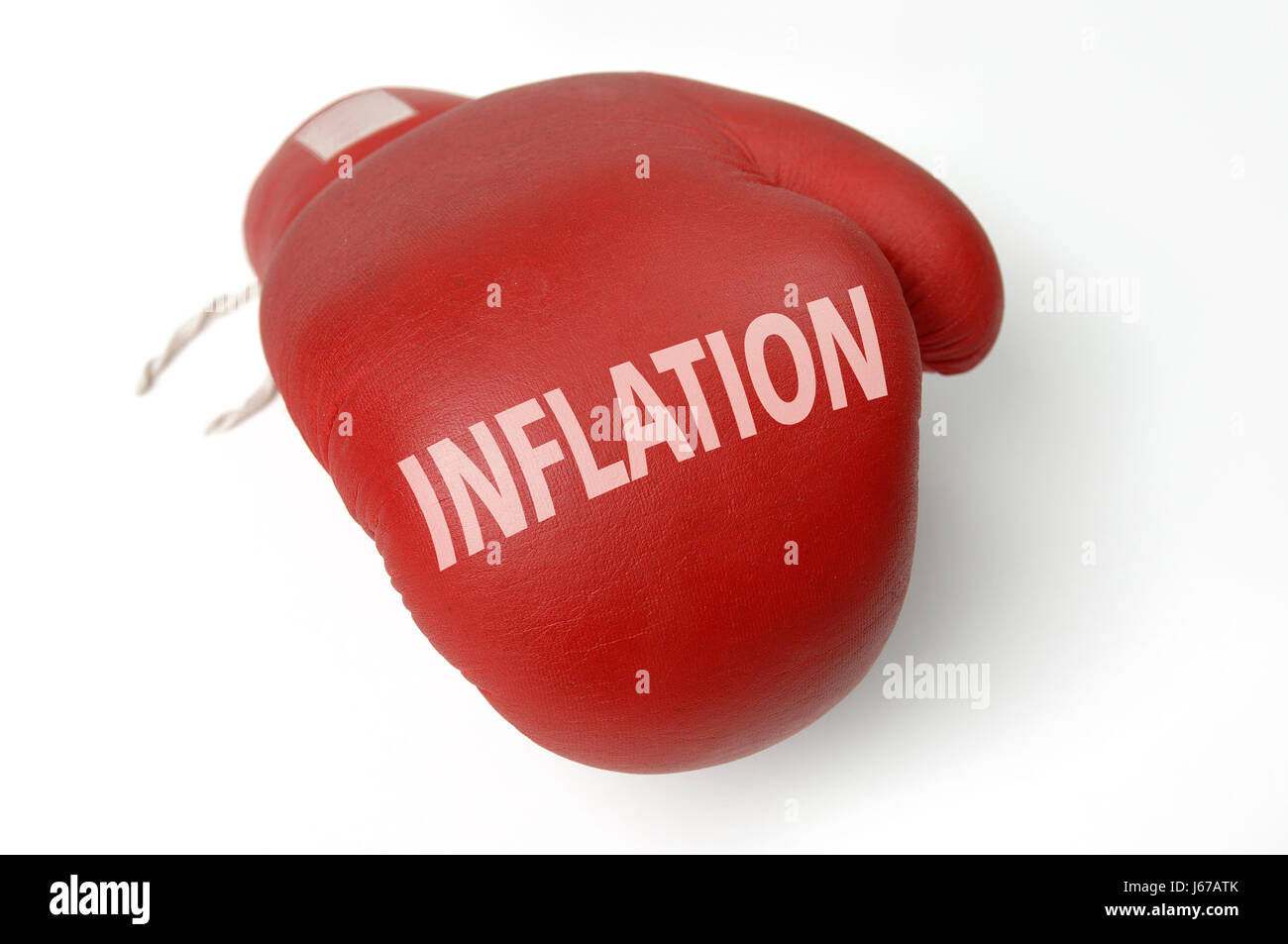 Gant de boxe rouge l'inflation Banque D'Images