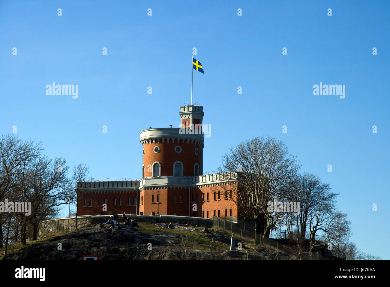 Suède Stockholm Stockholm tourisme emblème citadelle château chateau l'homme bleu Banque D'Images