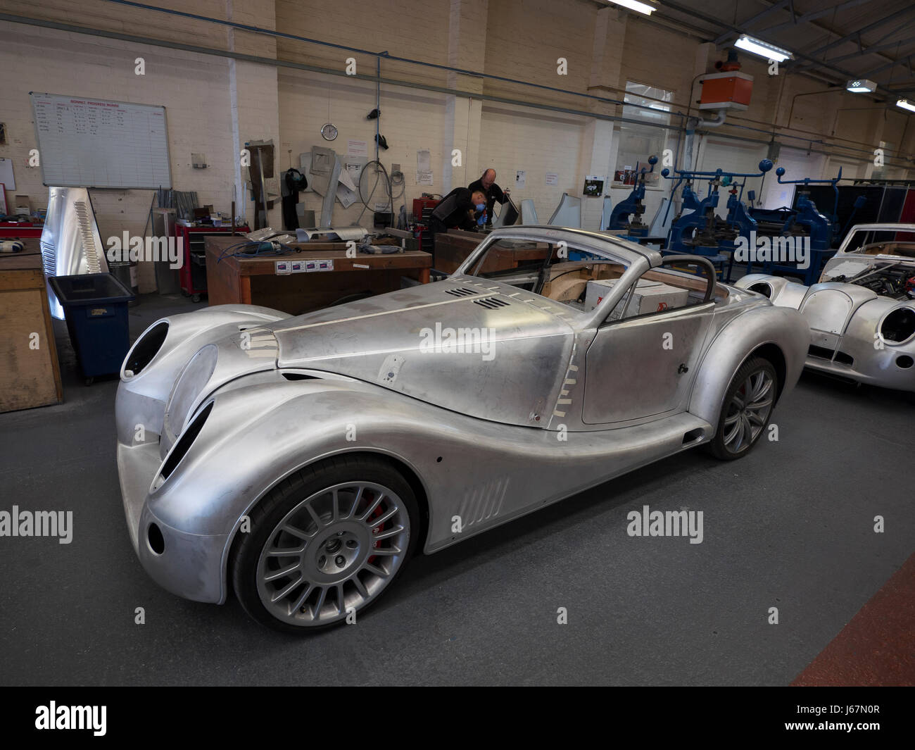 Morgan Motor Cars sont toujours effectués à Malvern, en Angleterre plus qu'ils étaient au début du xxe siècle. Les autos sont fabriqués à la main de production limitée et Banque D'Images