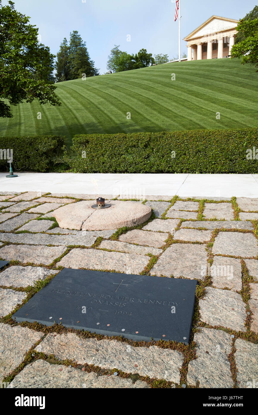 Jacqueline Bouvier Kennedy Onassis tombe cimetière Arlington Washington DC USA Banque D'Images