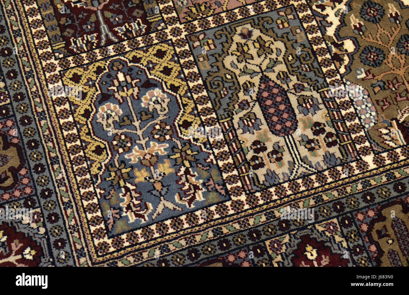 Tapis tissé à la main, de l'artisanat oriental à Jaipur, Rajasthan, Inde le 16 février 2016. Banque D'Images