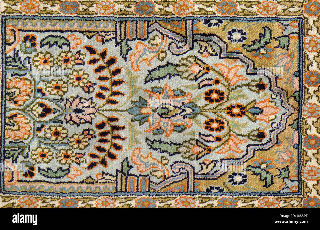 Tapis tissé à la main, de l'artisanat oriental à Jaipur, Rajasthan, Inde le 16 février 2016. Banque D'Images