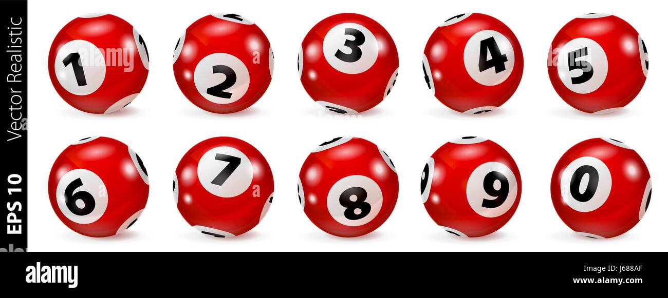 Numéro de loterie Red balls isolated Illustration de Vecteur