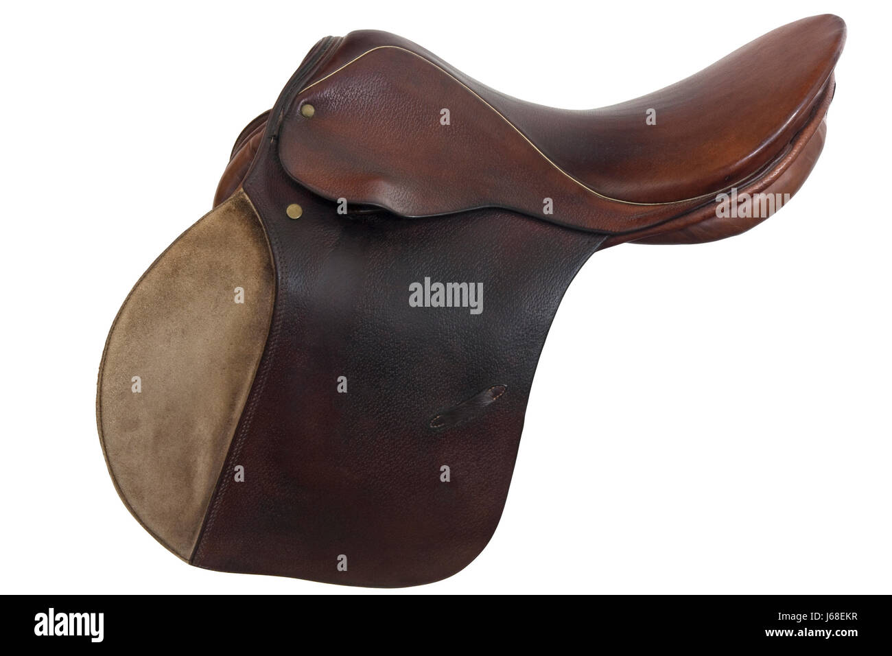 Brown cheval selle en cuir brun brunette vintage anglais indiquer show Banque D'Images