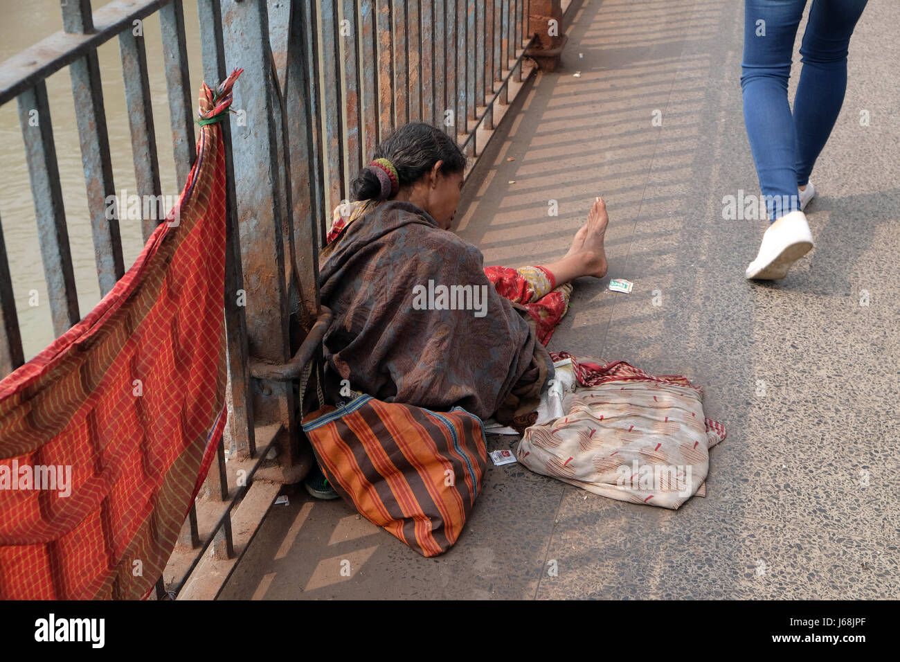 Les mendiants sont les la plupart des castes défavorisées vivant dans les rues, Kolkata, Inde Banque D'Images