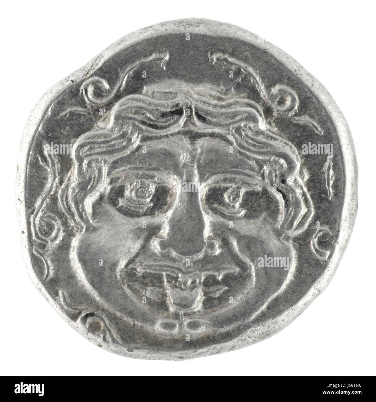 Pièce de monnaie de la Grèce antique grecque vintage monster objet mythique de l'art historique Banque D'Images