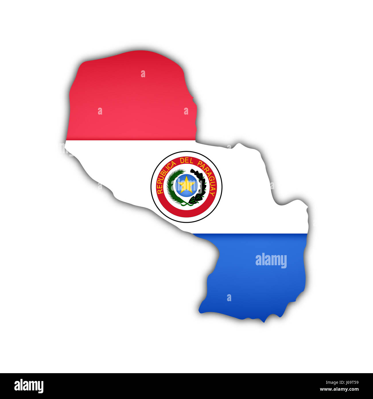 Nord Sud drapeau paraguay atlas des cartes carte du monde travel noir graphiques Banque D'Images