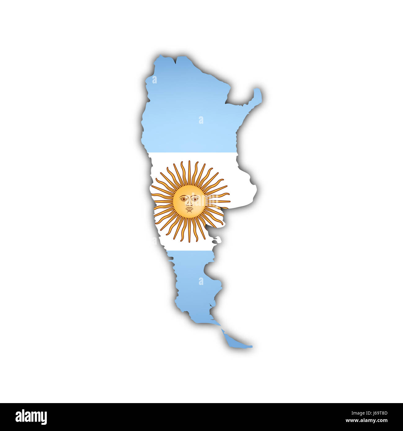 Argentine Amérique du Sud drapeau atlas des cartes carte du monde graphique voyage bleu Banque D'Images