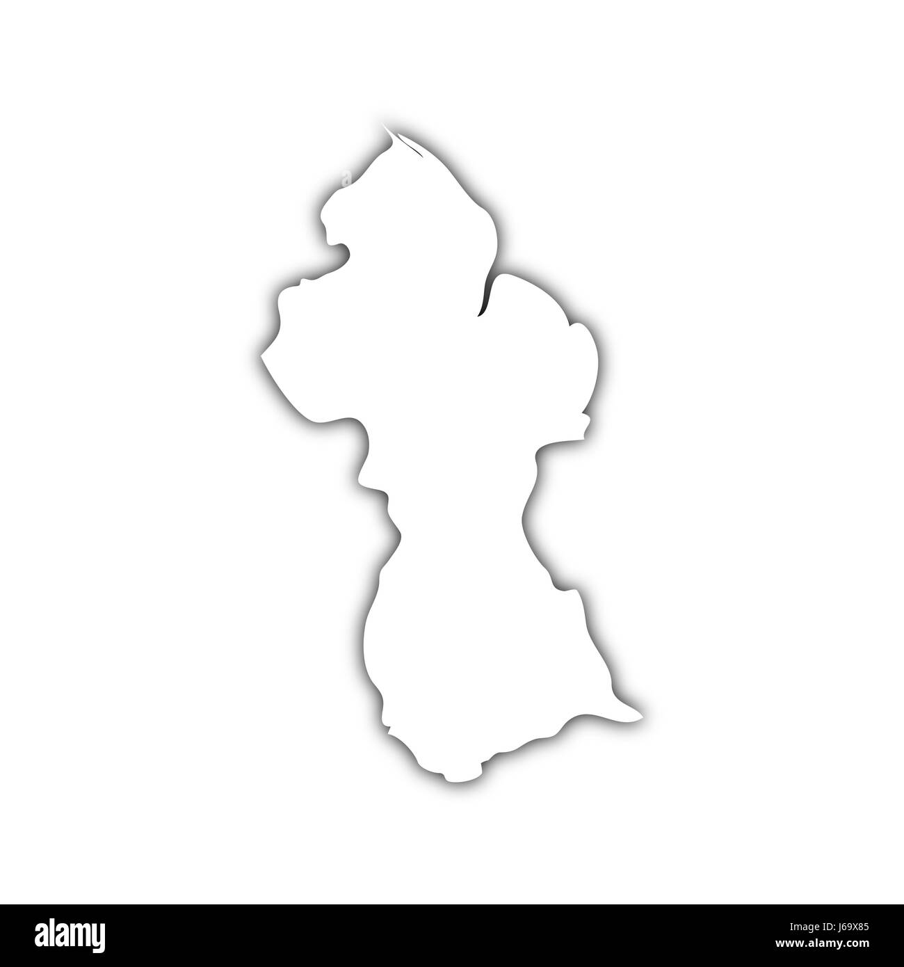 Drapeau Amérique guyana sud atlas des cartes carte du monde travel noir graphiques Banque D'Images