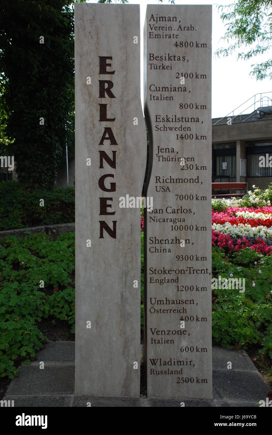 Ville universitaire d'Erlangen villes partenaires Banque D'Images