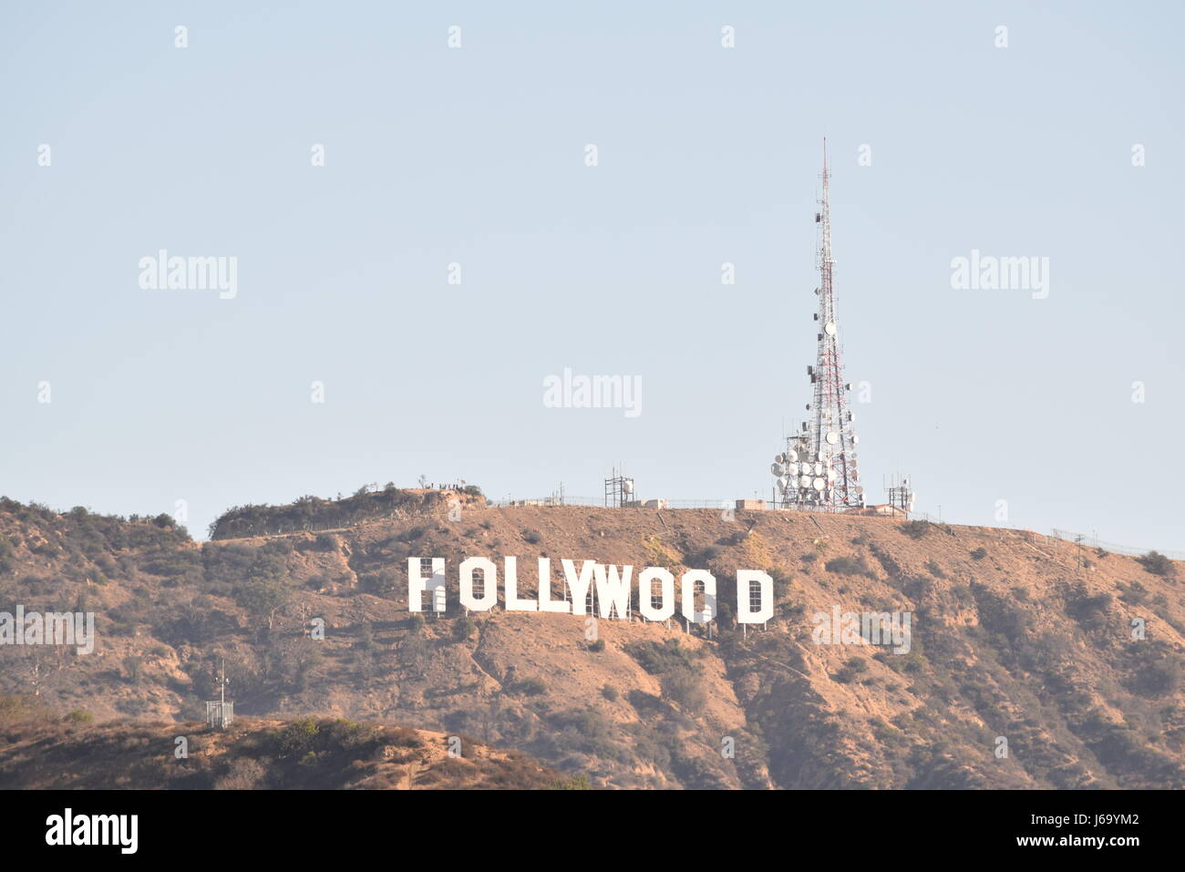 Hollywood Sign au coucher du soleil Banque D'Images