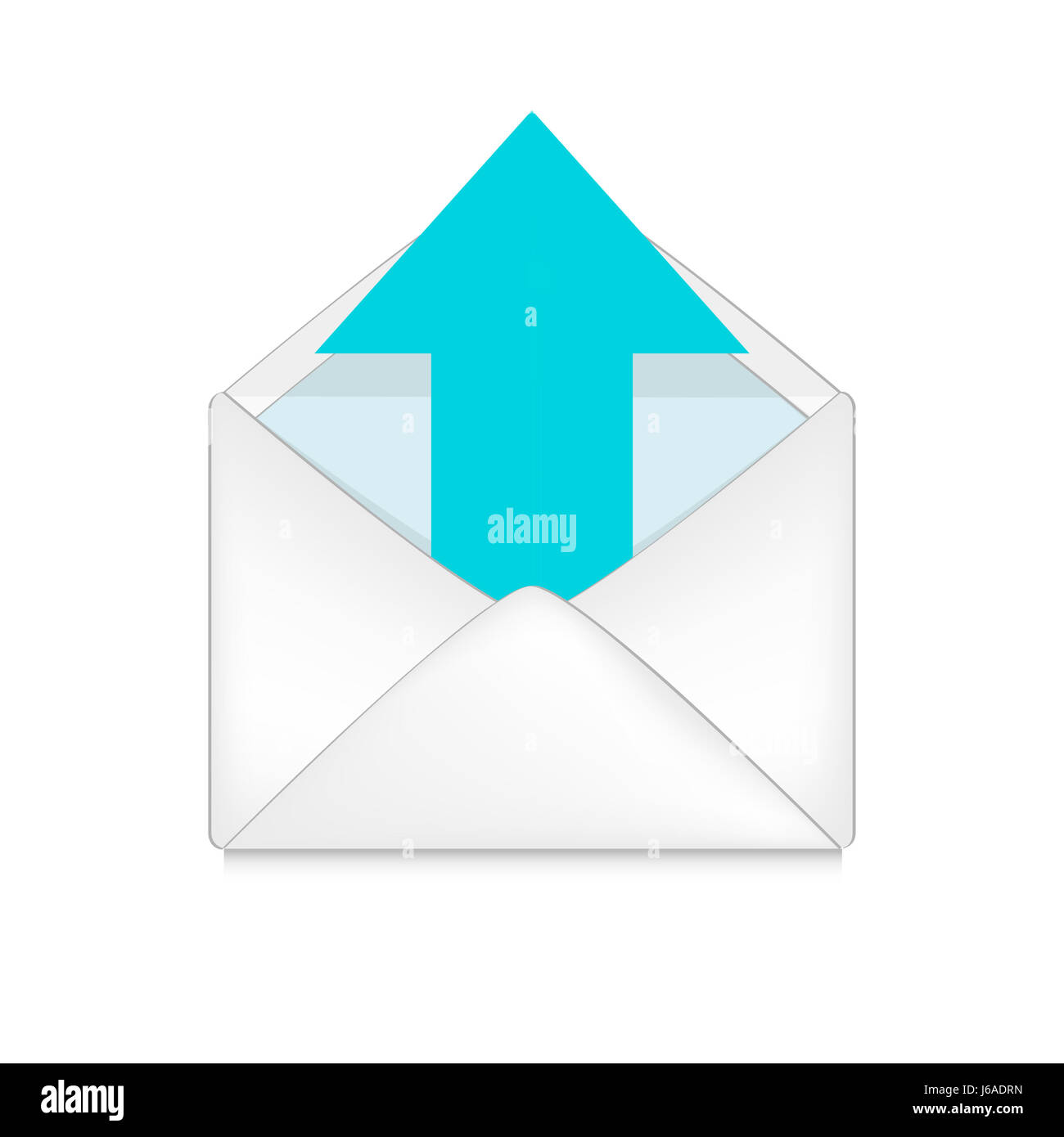 Modèle bleu projet design concept plan projet mail spire icône enveloppe ouverte Banque D'Images