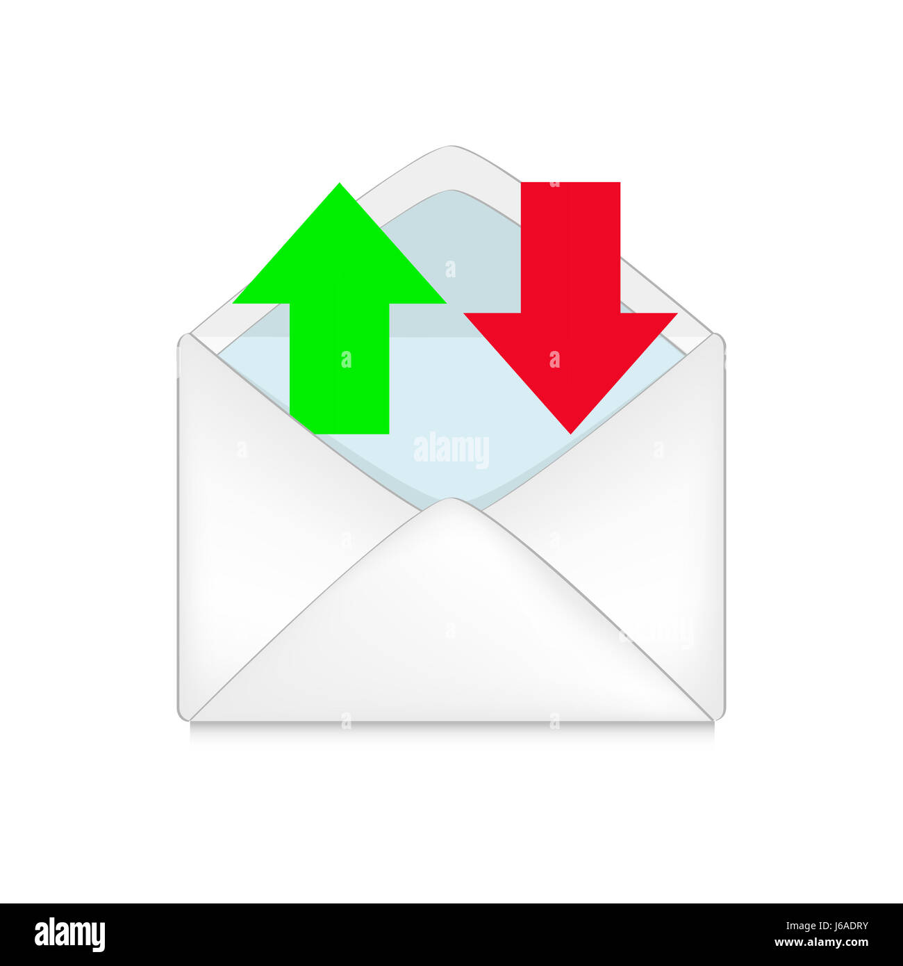 Projet de conception de modèle de plan projet concept green mail enveloppe ouverte spire Banque D'Images