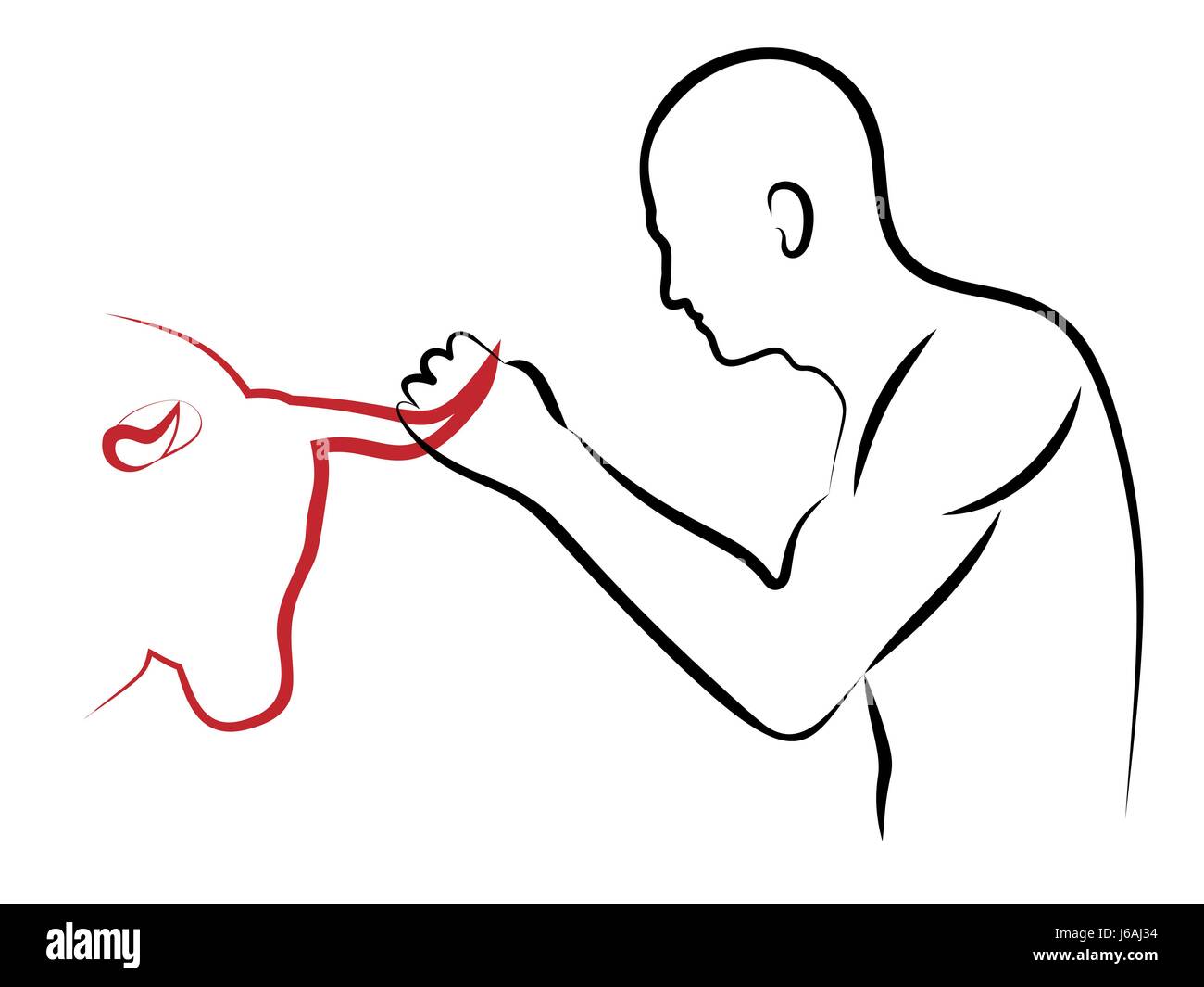 La tauromachie comme Arm wrestling - simple vector illustration Illustration de Vecteur