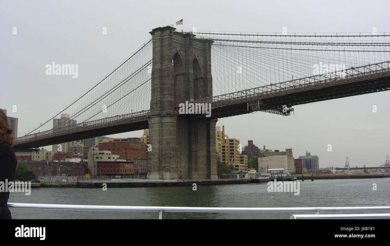 Processeur pont Brooklyn voyage bleu vacances vacances vacances en pierre Banque D'Images