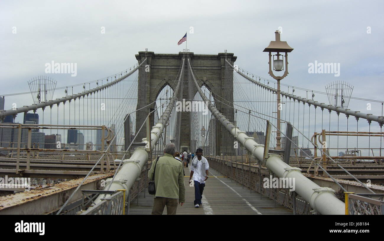 Processeur pont Brooklyn voyage bleu vacances vacances vacances en pierre Banque D'Images