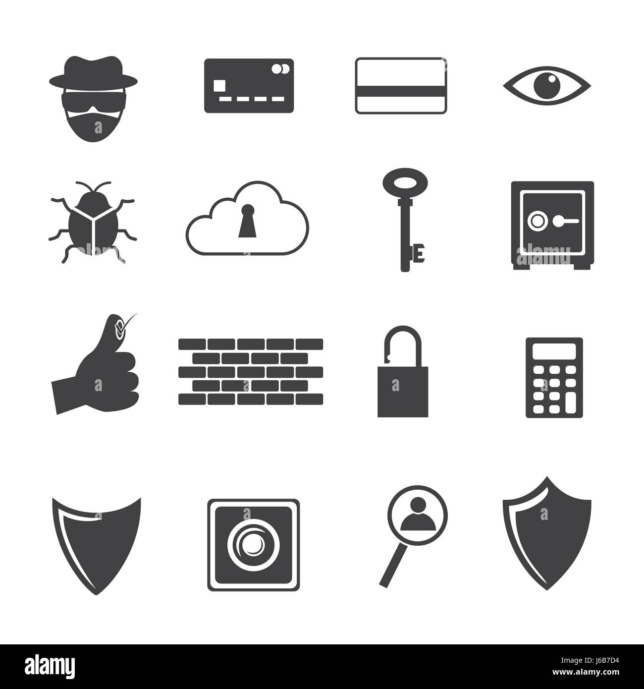 L'icône Ordinateur Big Data, criminel icons set. Illustration de Vecteur