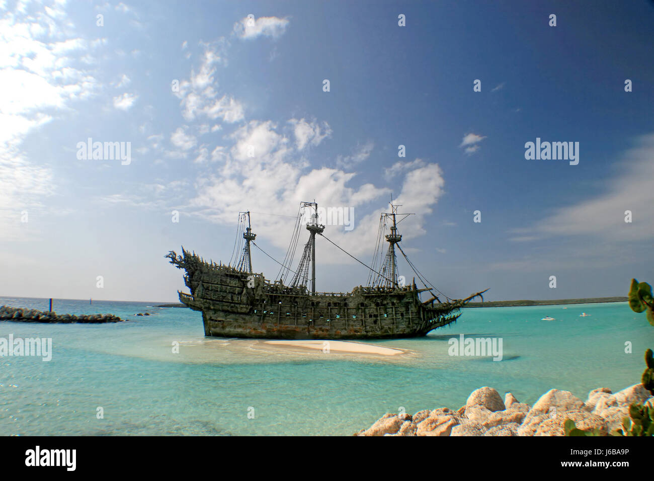 L'eau de mer des caraïbes bateau mer océan eau Bateau à voile voilier bateau à rames Banque D'Images