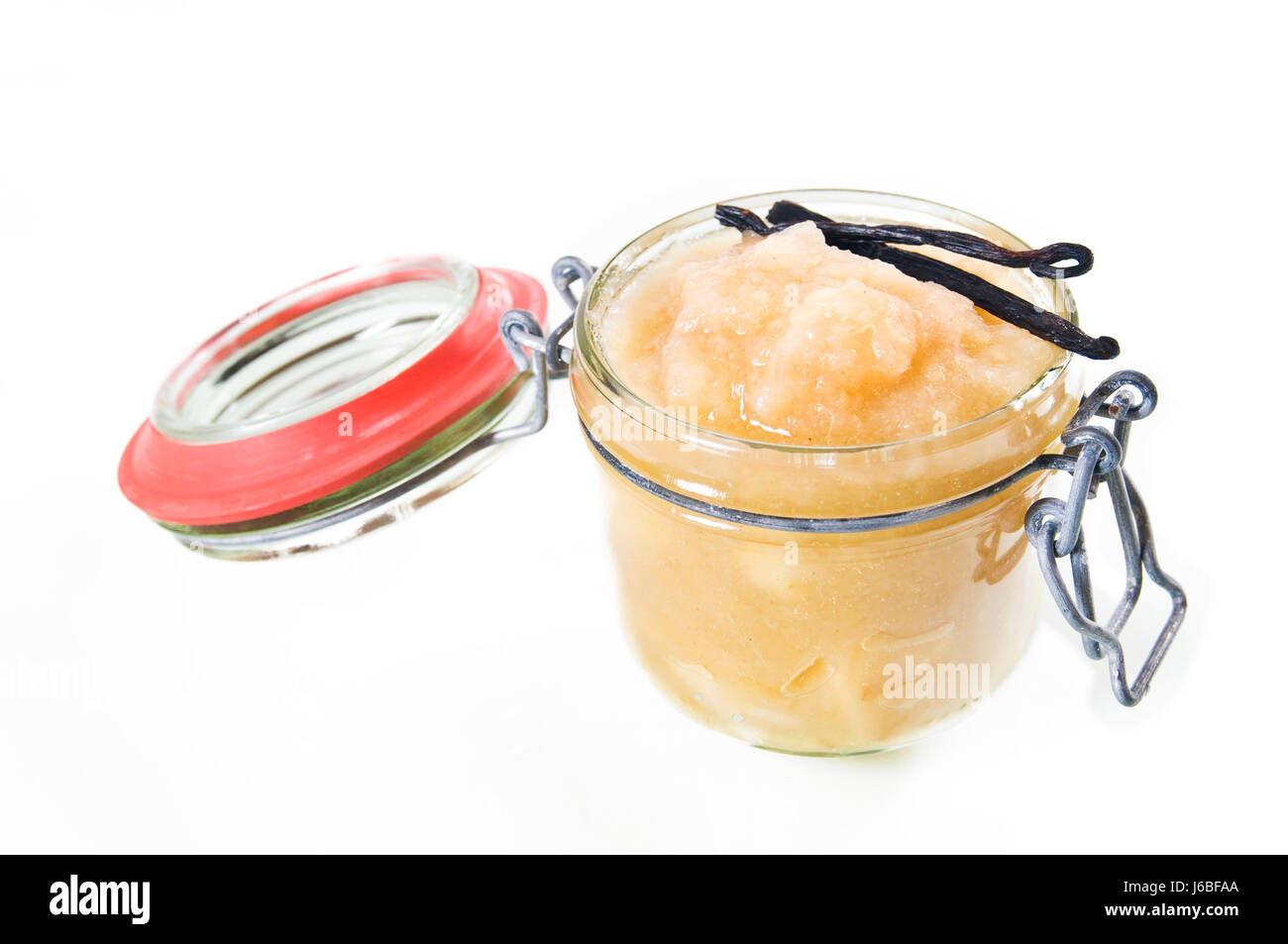 La compote dans un bocal Banque D'Images