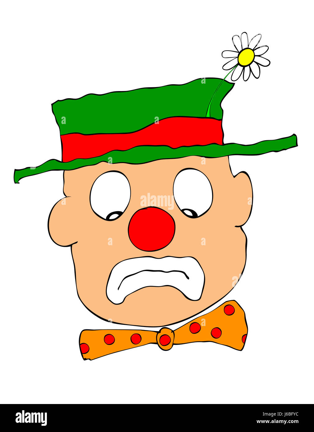 Clown triste visage malheureux de l'expression des émotions bd peinture clown triste visage yeux Banque D'Images