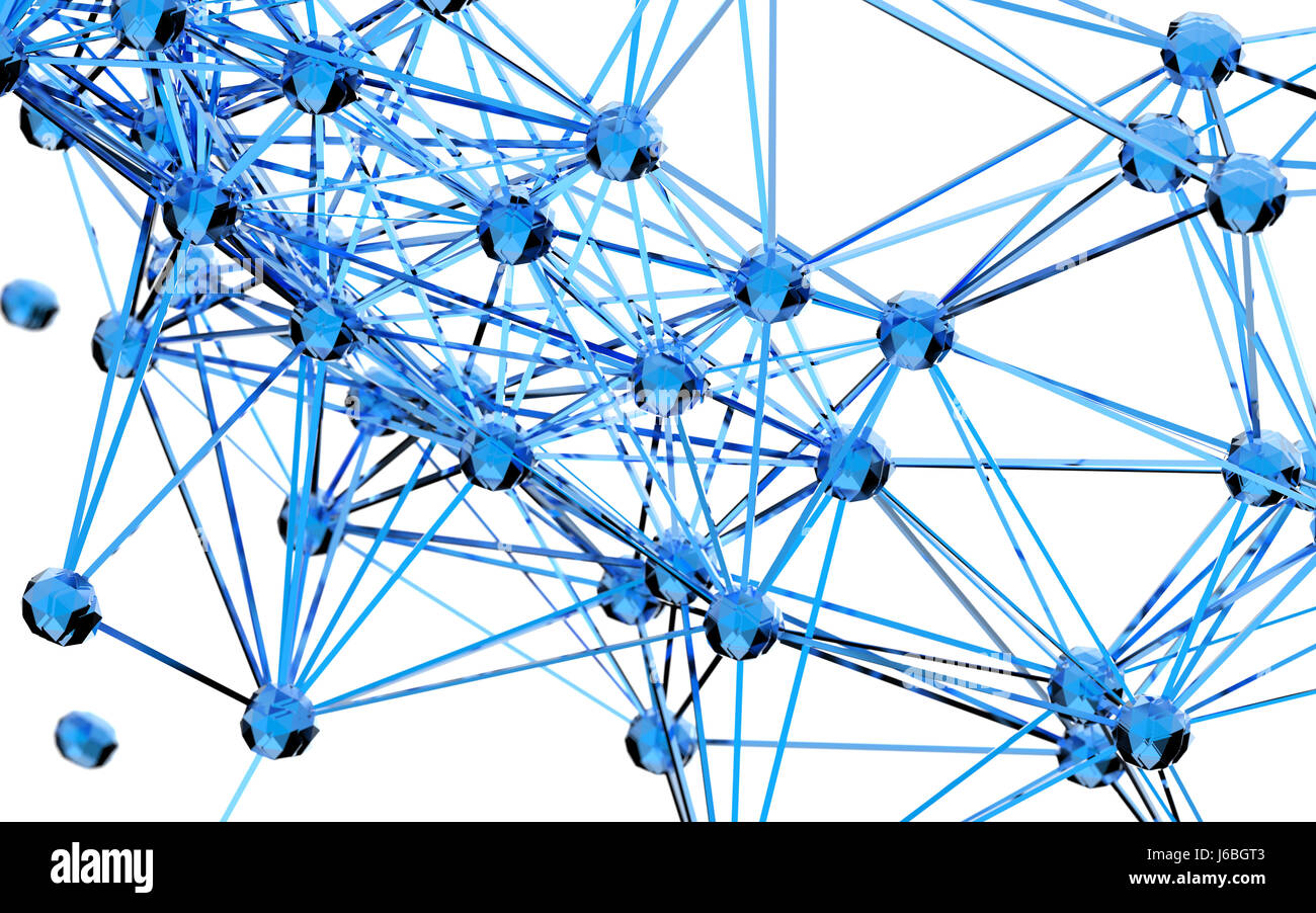Blockchain , Réseau , de l'apprentissage automatique et l'apprentissage en profondeur le concept des réseaux de neurones. Résumé élégant de l'ingénierie, de la technologie et de la science. 533-0501 bleu Banque D'Images