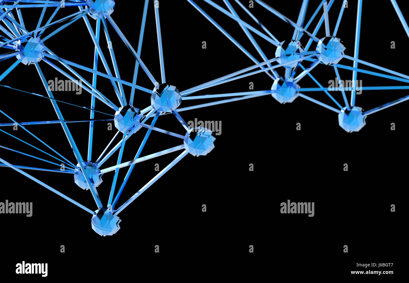 Blockchain , Réseau , de l'apprentissage automatique et l'apprentissage en profondeur le concept des réseaux de neurones. Résumé élégant de l'ingénierie, de la technologie et de la science. 533-0501 bleu Banque D'Images