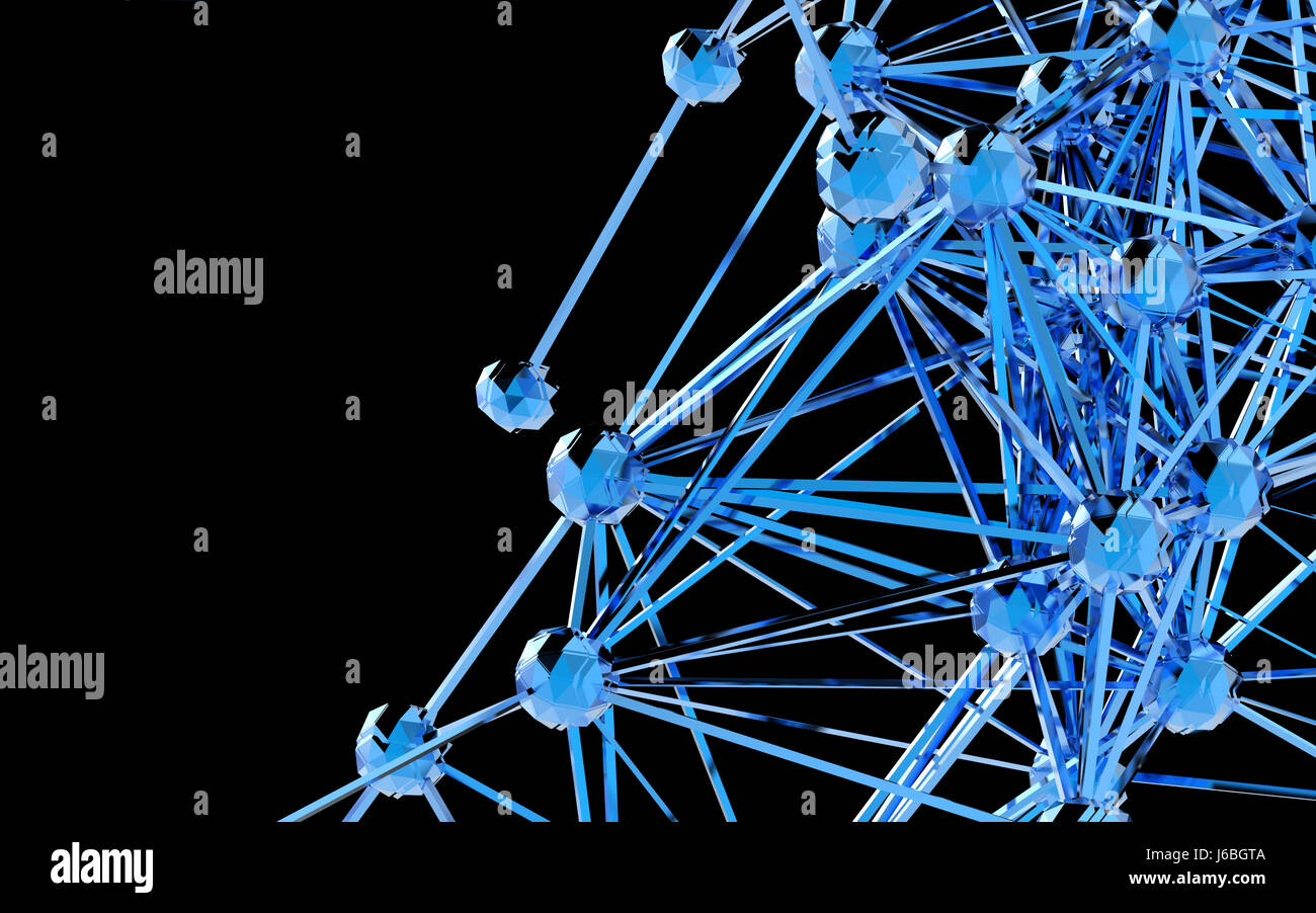 Blockchain , Réseau , de l'apprentissage automatique et l'apprentissage en profondeur le concept des réseaux de neurones. Résumé élégant de l'ingénierie, de la technologie et de la science. 533-0501 bleu Banque D'Images