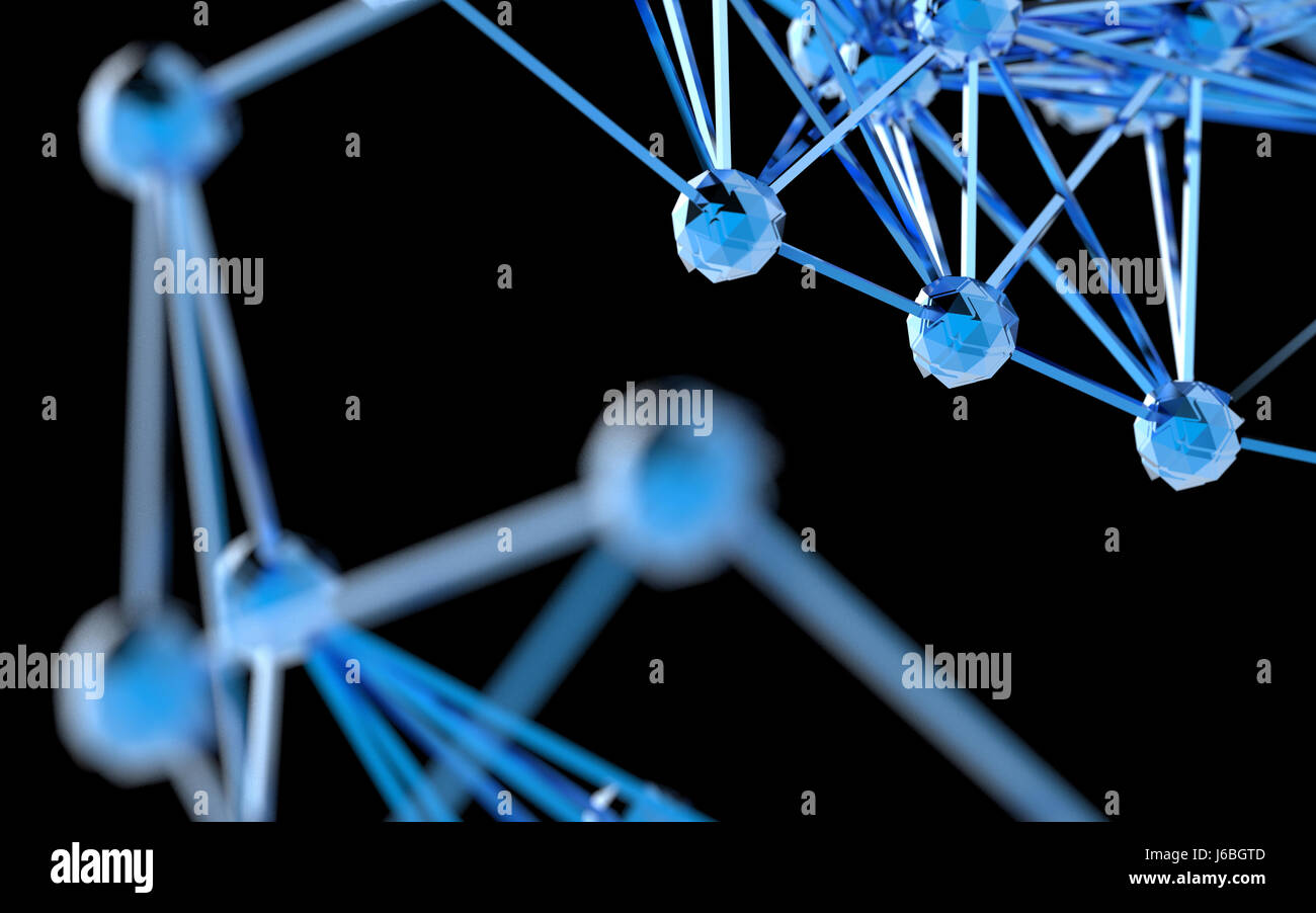 Blockchain , Réseau , de l'apprentissage automatique et l'apprentissage en profondeur le concept des réseaux de neurones. Résumé élégant de l'ingénierie, de la technologie et de la science. 533-0501 bleu Banque D'Images