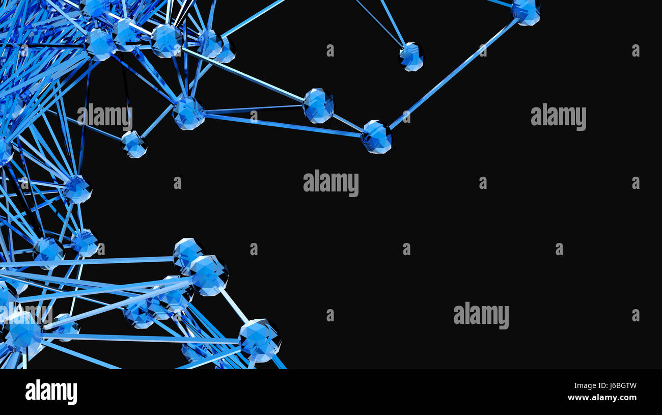 Blockchain , Réseau , de l'apprentissage automatique et l'apprentissage en profondeur le concept des réseaux de neurones. Résumé élégant de l'ingénierie, de la technologie et de la science. 533-0501 bleu Banque D'Images