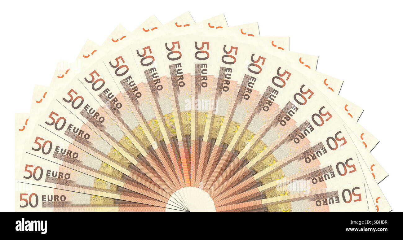 Devise euro notes demi cercle 50 établissement de crédit banque ventilateur remarque memo Banque D'Images