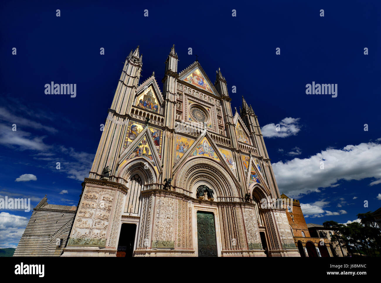 Belle Cathédrale gothique Orvieto en Ombrie, Italie Banque D'Images