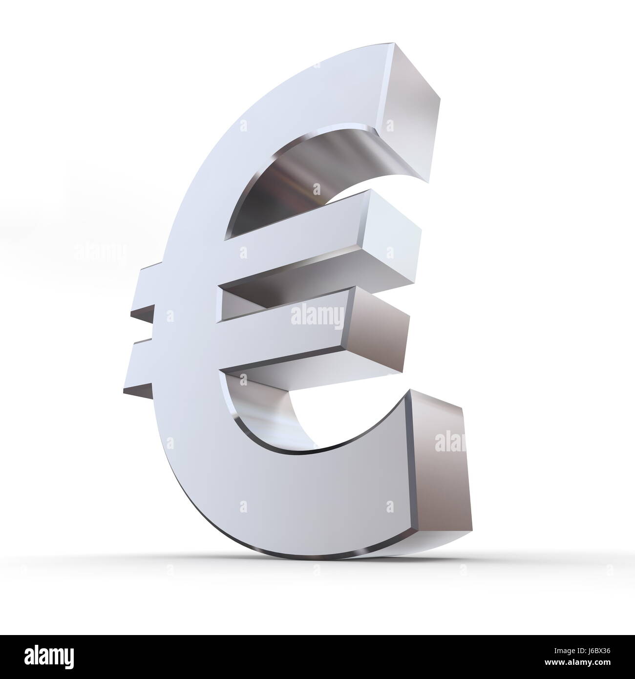 Euro argent métal brillant lumineux pictogramme Pictogramme signe commerce solide Banque D'Images