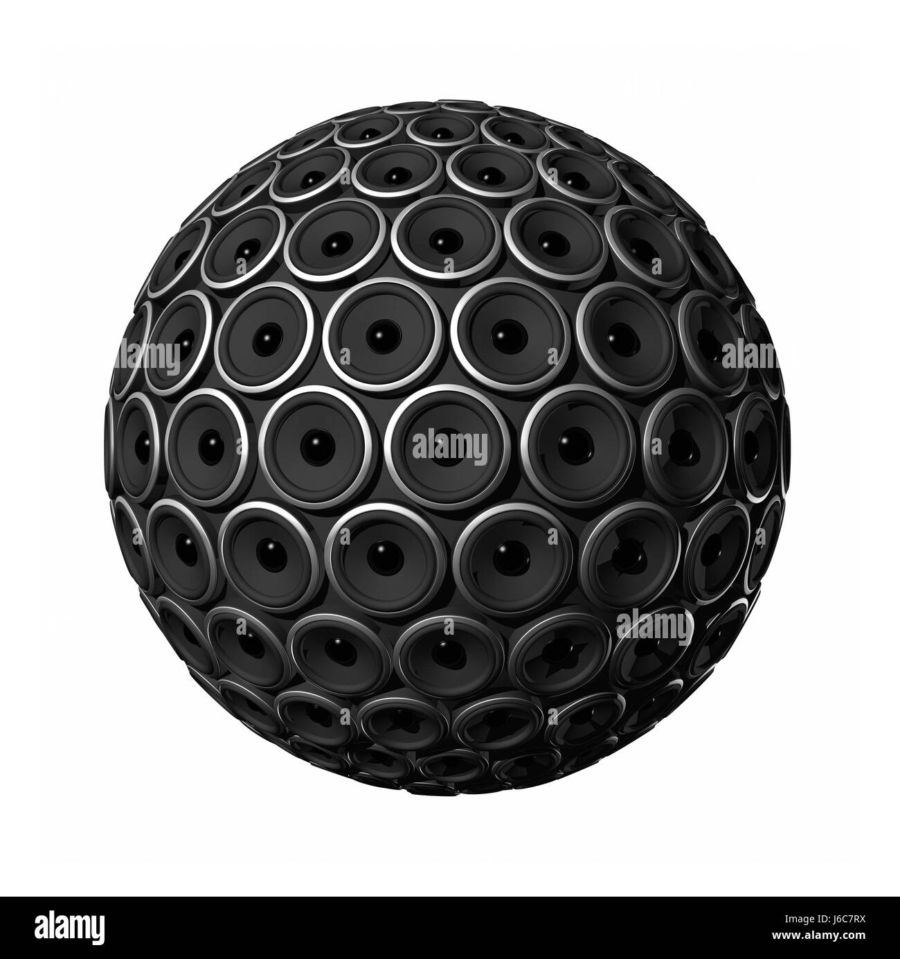 Son teint basané jetblack musique noir deep black audio haut-parleur orateur sphere Banque D'Images