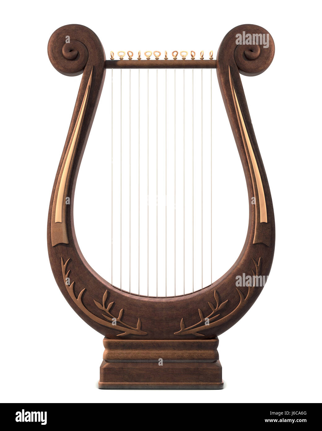 Orné de musique ancienne musique rétro lyre instrument de musique musical isolé symmetry Banque D'Images