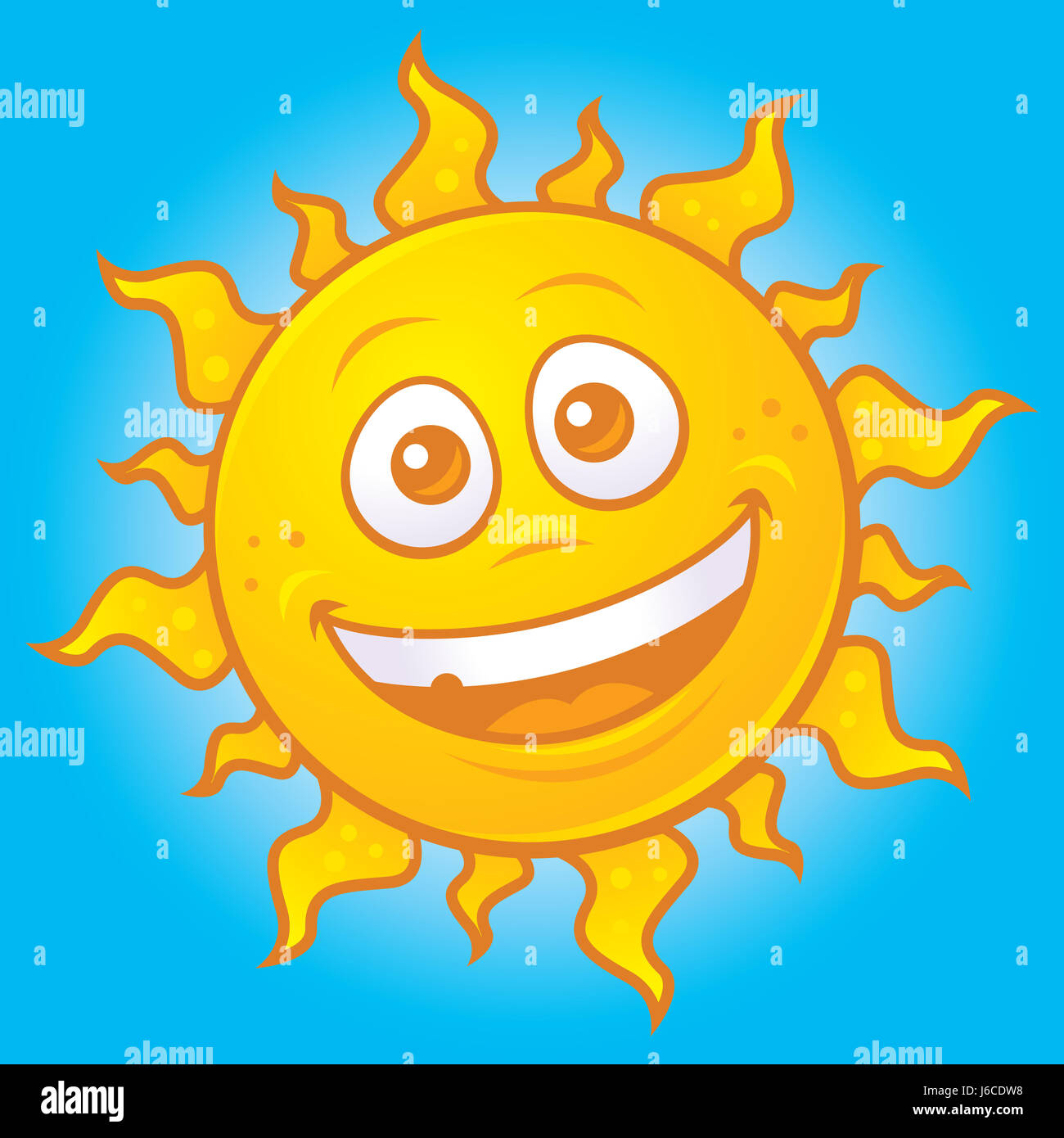 L'été chaud météo summerly illustration cartoon star corps céleste celestial Banque D'Images