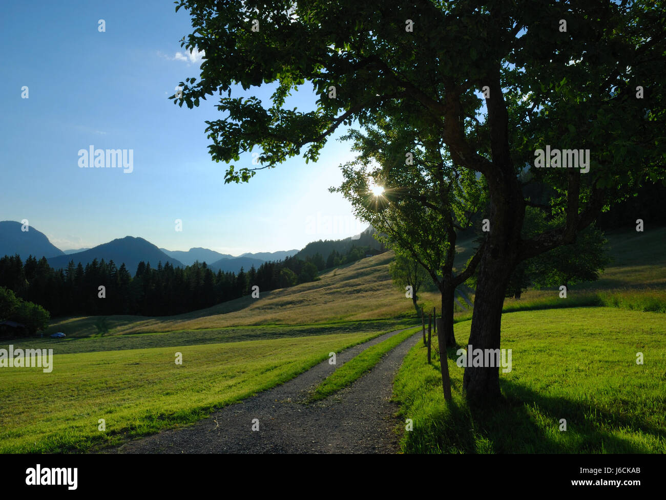 Coucher du soleil lever du soleil autriche montagnes paysage nature paysage idyllique campagne Banque D'Images