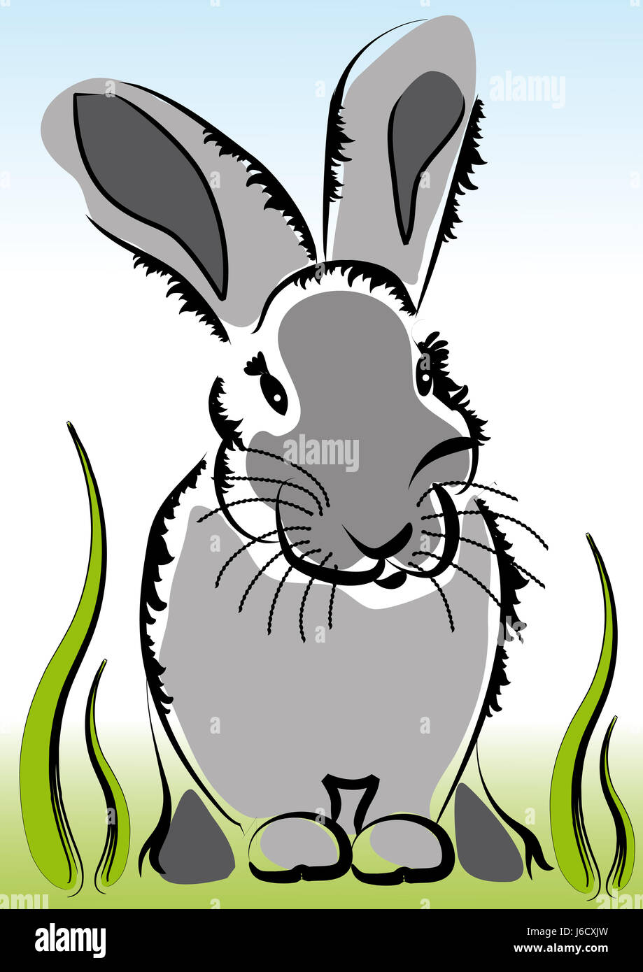 Animal animaux lapin lapin mammifère rongeur illustration lapins exaspérant de pert Banque D'Images